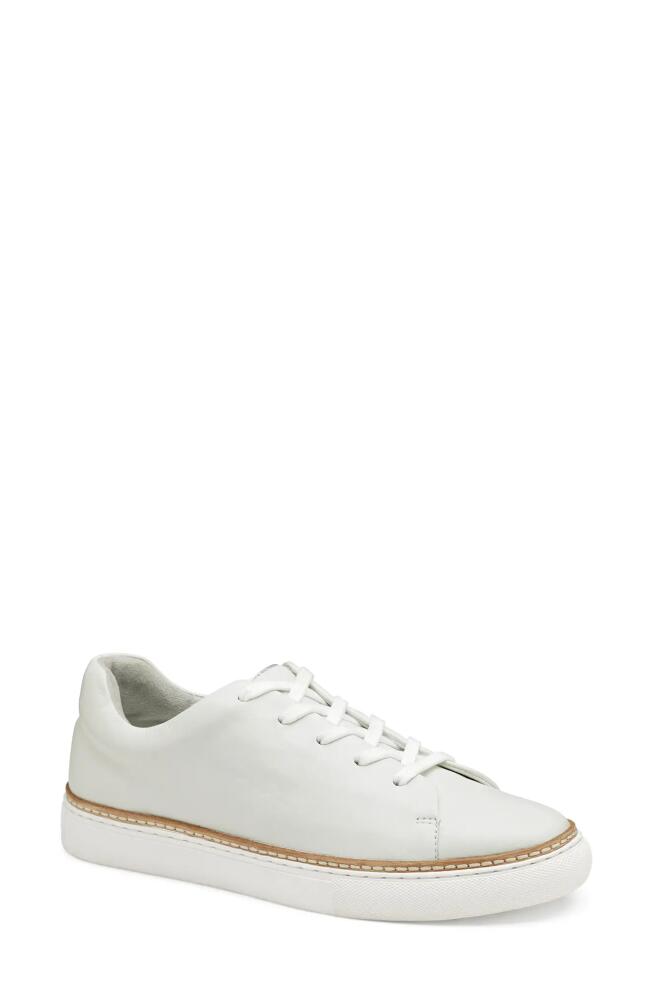 Johnston & Murphy Callie Lace-To-Toe Water Resistant Sneaker in White Glove Cover