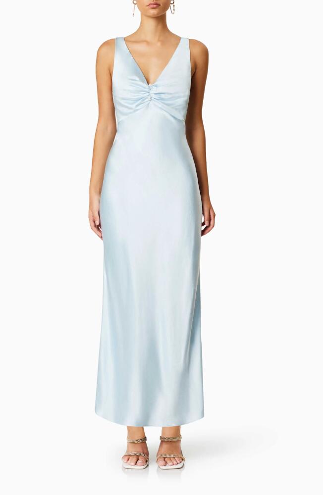 Elliatt Rendevous Sleeveless Satin Gown in Lightblue Cover