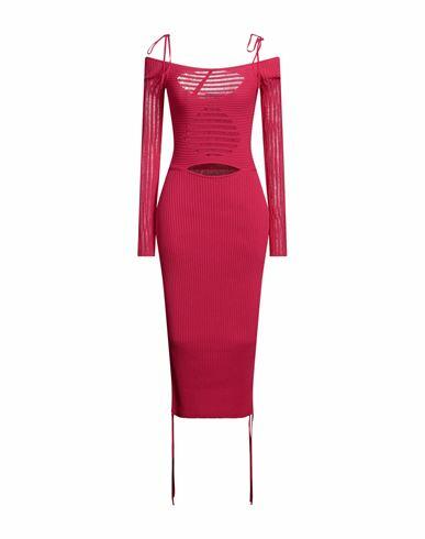 Andreādamo Woman Midi dress Magenta Viscose, Polyester, Polyamide, Elastane Cover