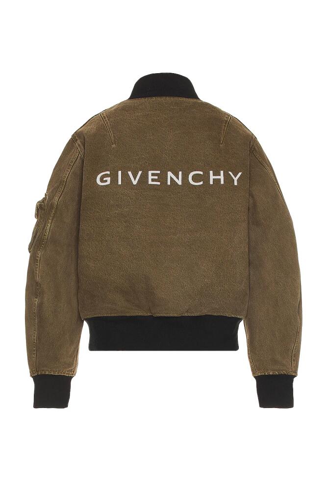 Givenchy Reversible Denim Bomber in Black,Olive Cover