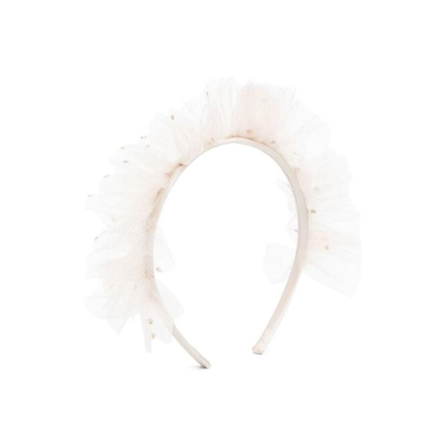 Bonpoint Polka Dot Tulle Applique Headband Cover