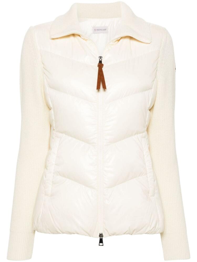 Moncler padded zip-up cardigan - White Cover