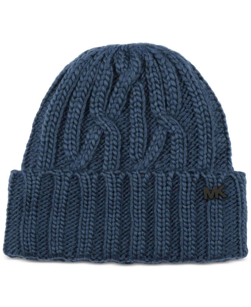 Michael Kors Men's Plaited Cable-Knit Cuffed Hat - Black Cover