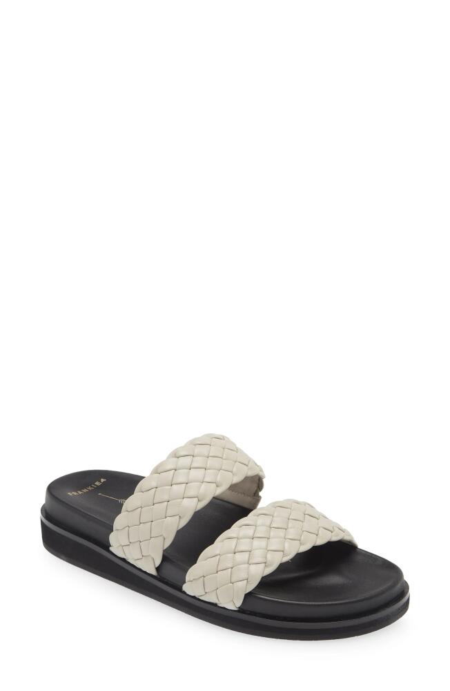 FRANKIE4 Malone Weave Slide Sandal in Bone/Black Weave Cover