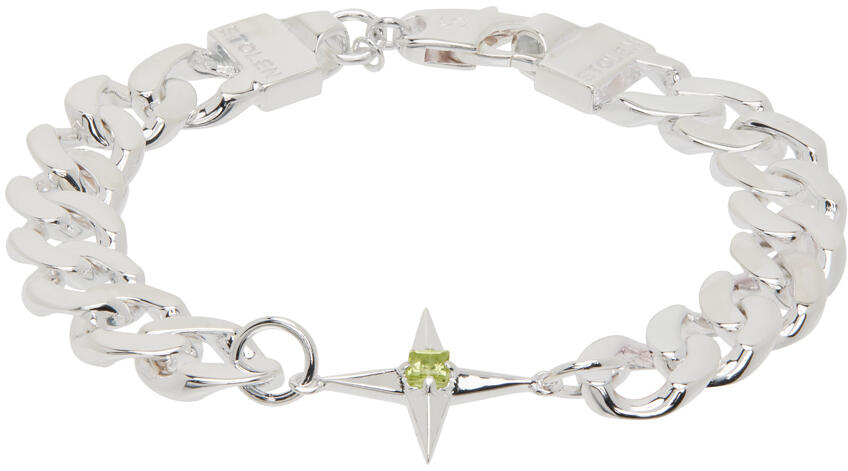 Stolen Girlfriends Club Silver Olivine Star Spike Bracelet Cover