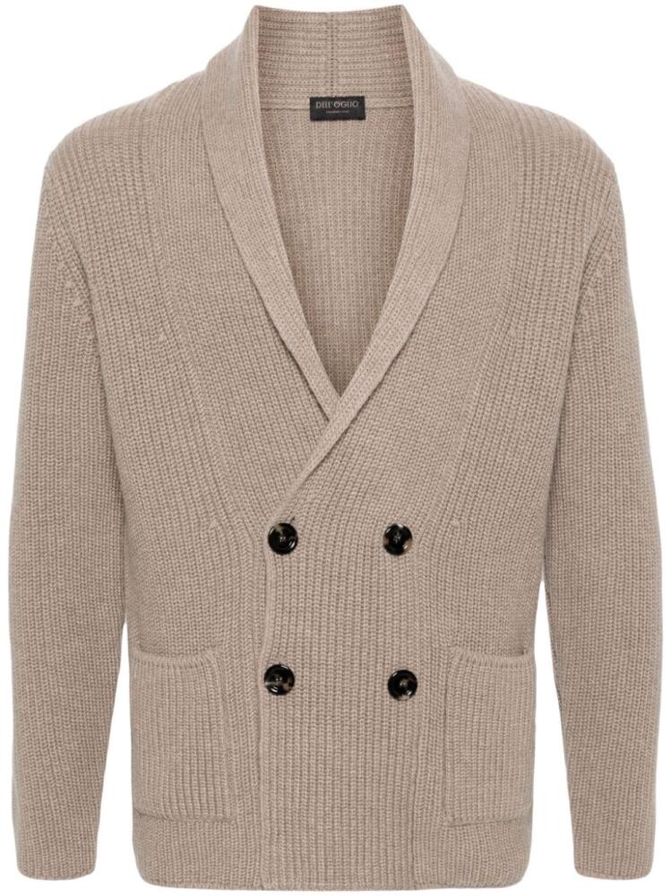 Dell'oglio shawl-lapel double-breasted wool blend cardigan - Neutrals Cover