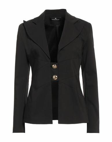 Monique Garçonne Woman Blazer Black Cotton, Polyester, Elastane Cover