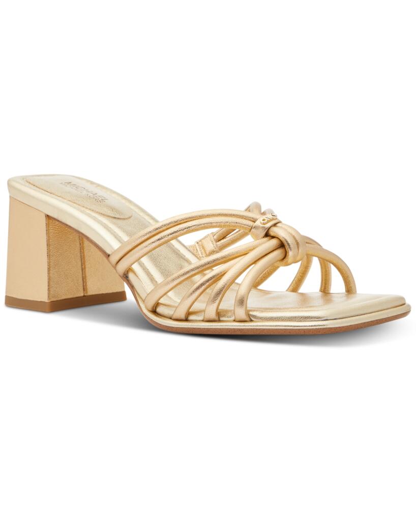 Michael Michael Kors Women's Astra Strappy Sandals - Pale Gold Cover