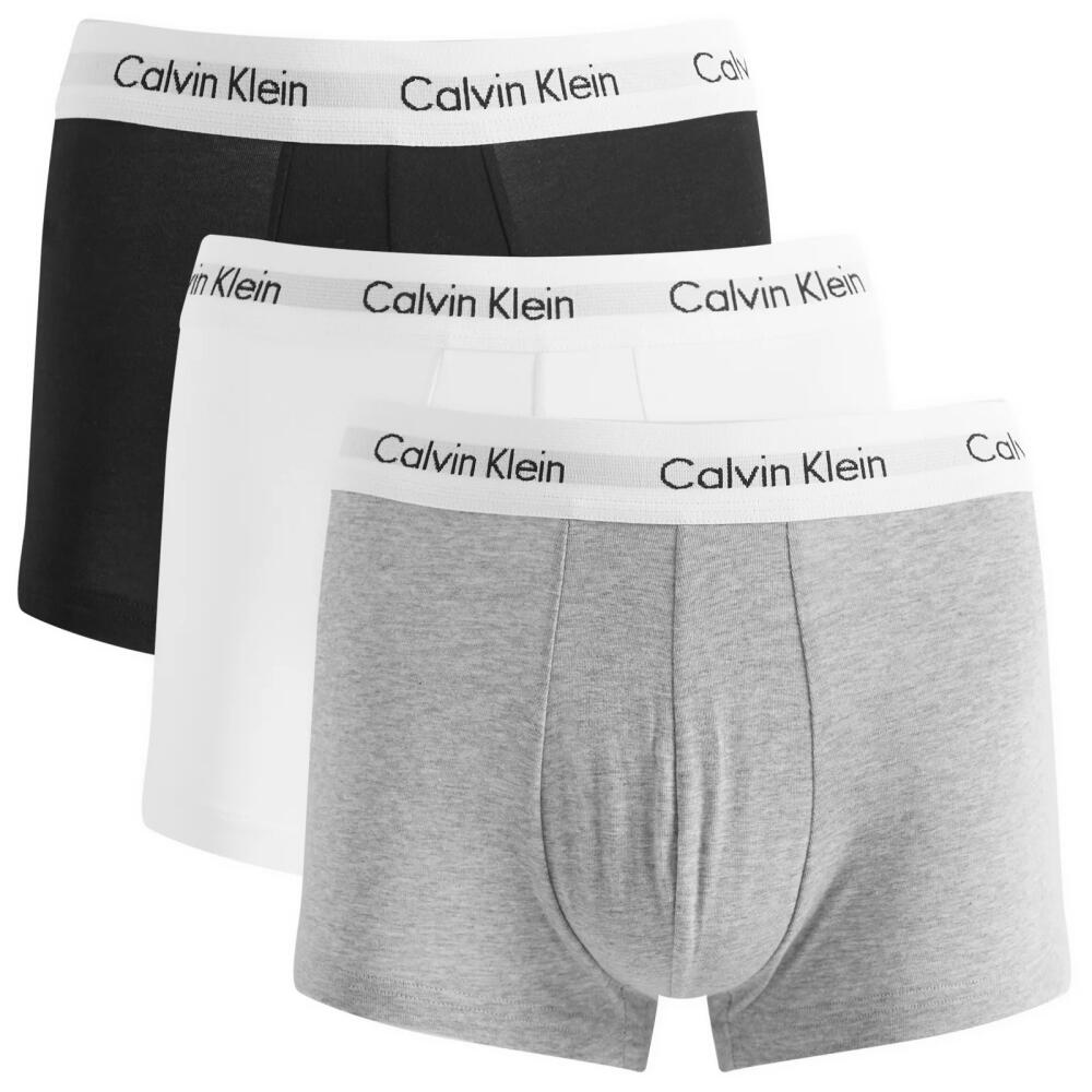 Calvin Klein Men's Low Rise Trunk - 3 Pack in Black/Heather/White Cover