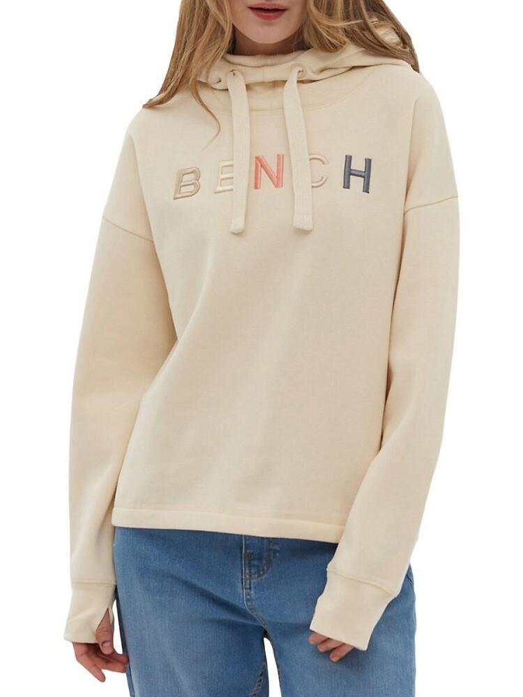 Bench. Women's Logo Drop Shoulder Hoodie - Chalk Cover