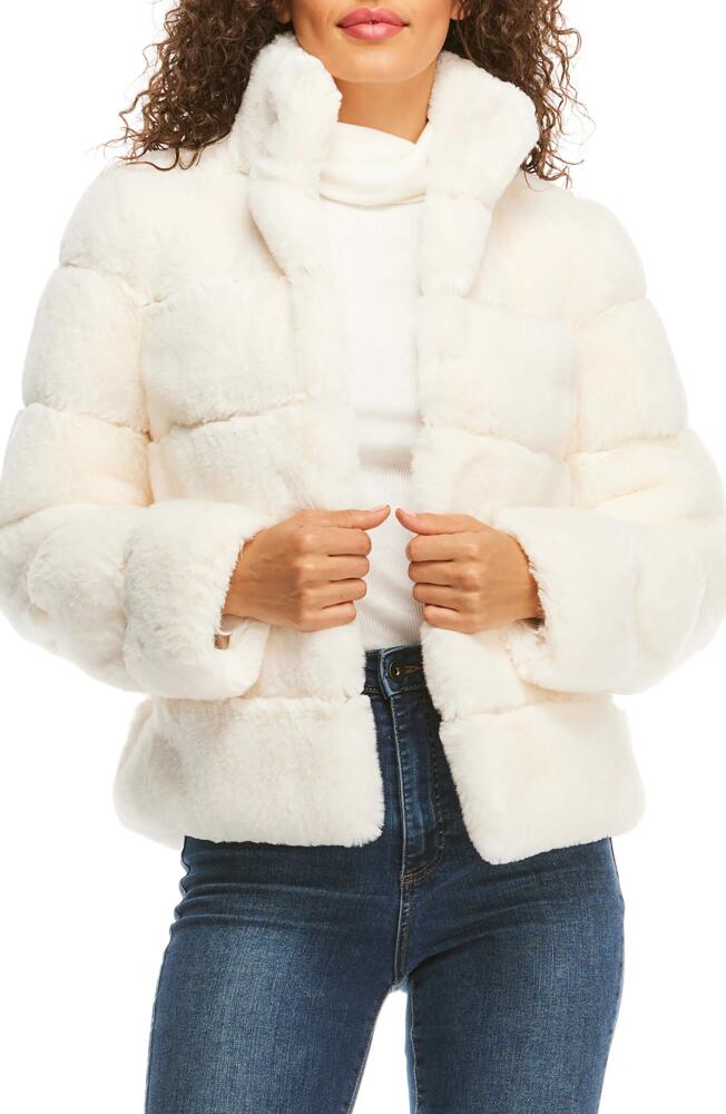 DONNA SALYERS FABULOUS FURS Posh Quilted Faux Fur Jacket in Ivory Cover