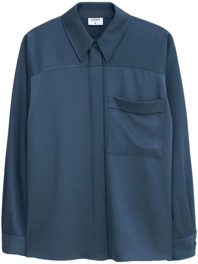 Filippa K Shiny patch-pocket blouse - Blue Cover