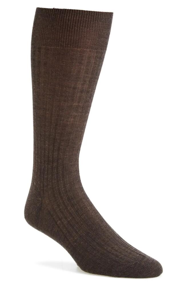 Pantherella Merino Wool Blend Dress Socks in Dk Brown Mix Cover