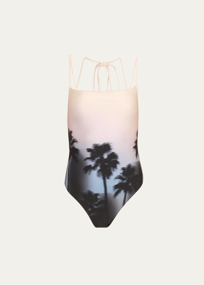 SIMKHAI Hazy Palm Elenora One-Piece Swimsuit Cover