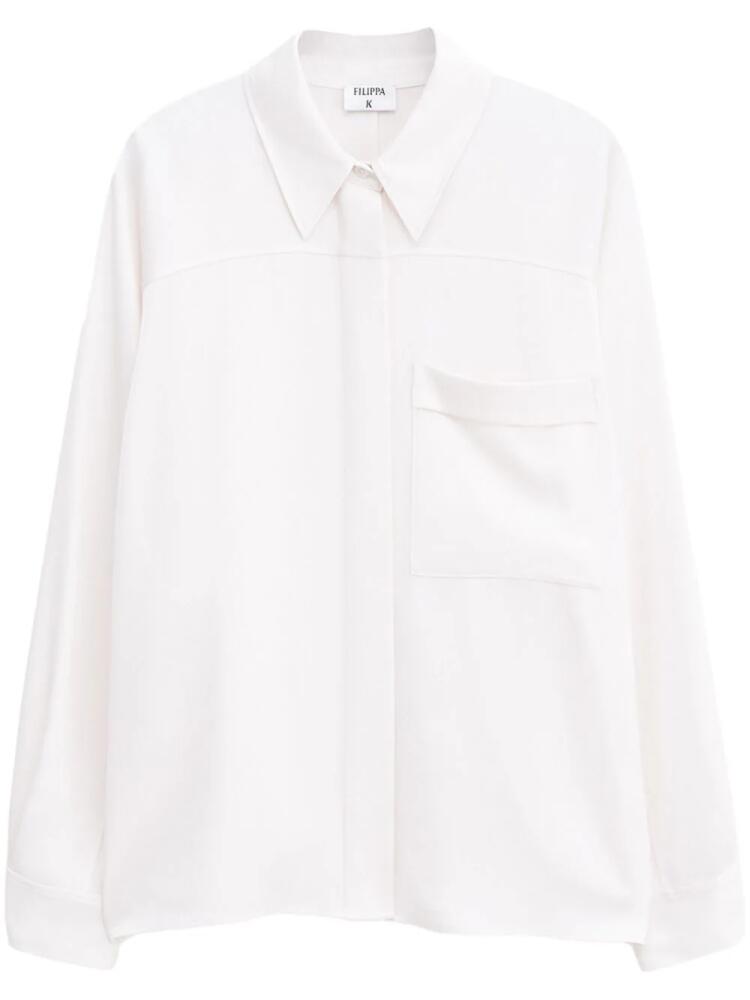 Filippa K Shiny patch-pocket blouse - White Cover