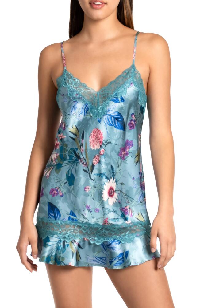 In Bloom by Jonquil Joelle Lace Trim Satin Chemise in Adriatic Blue Cover