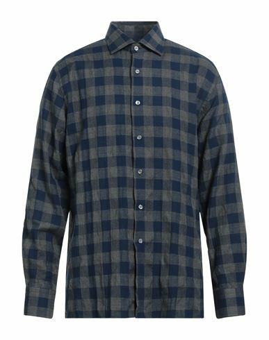 Dunhill Man Shirt Navy blue Cotton, Polyester, Rayon Cover