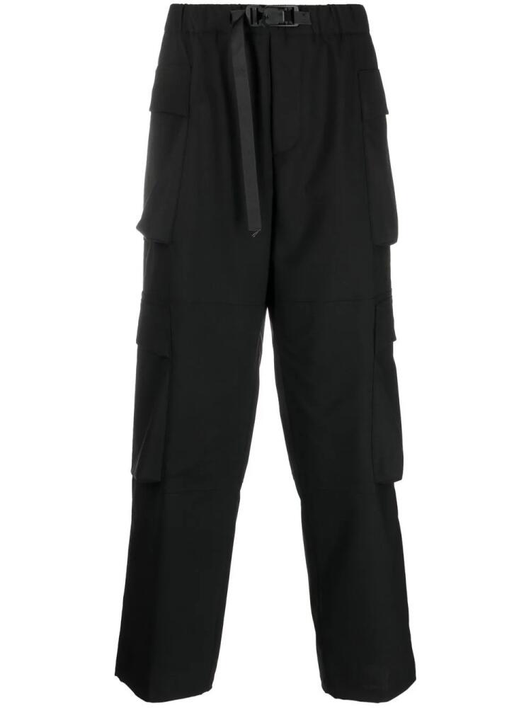 Bonsai buckle-fastening belted cargo trousers - Black Cover