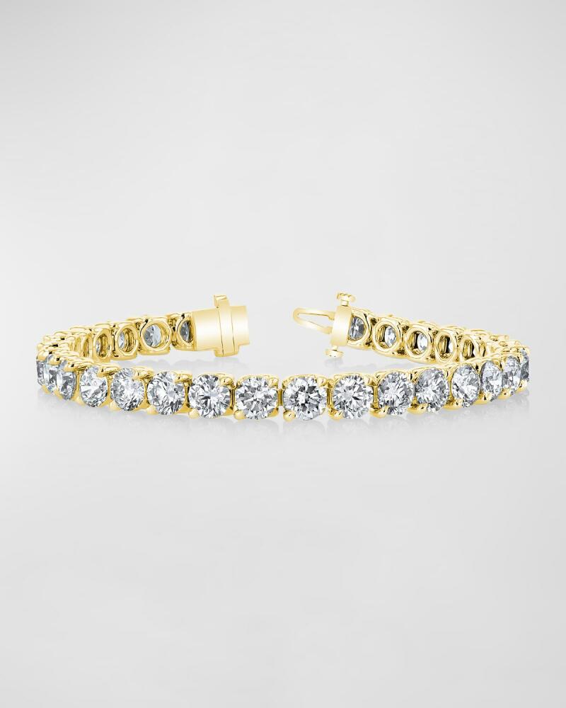 Neiman Marcus Diamonds 18K Gold Round-Cut Diamond Buttercup Tennis Bracelet, 10.00tcw, 7"L Cover