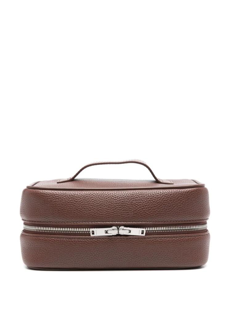 SANDRO grained wash bag - Brown Cover