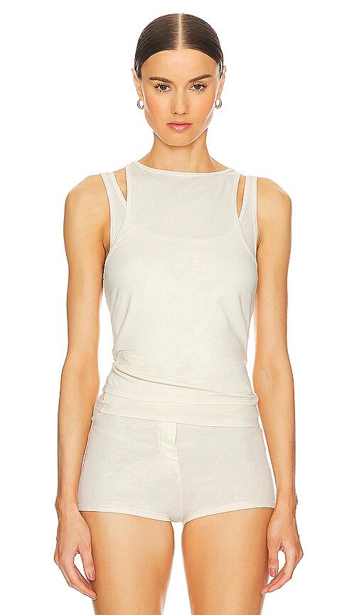 GRLFRND Layering Jersey Tank Set in Beige Cover