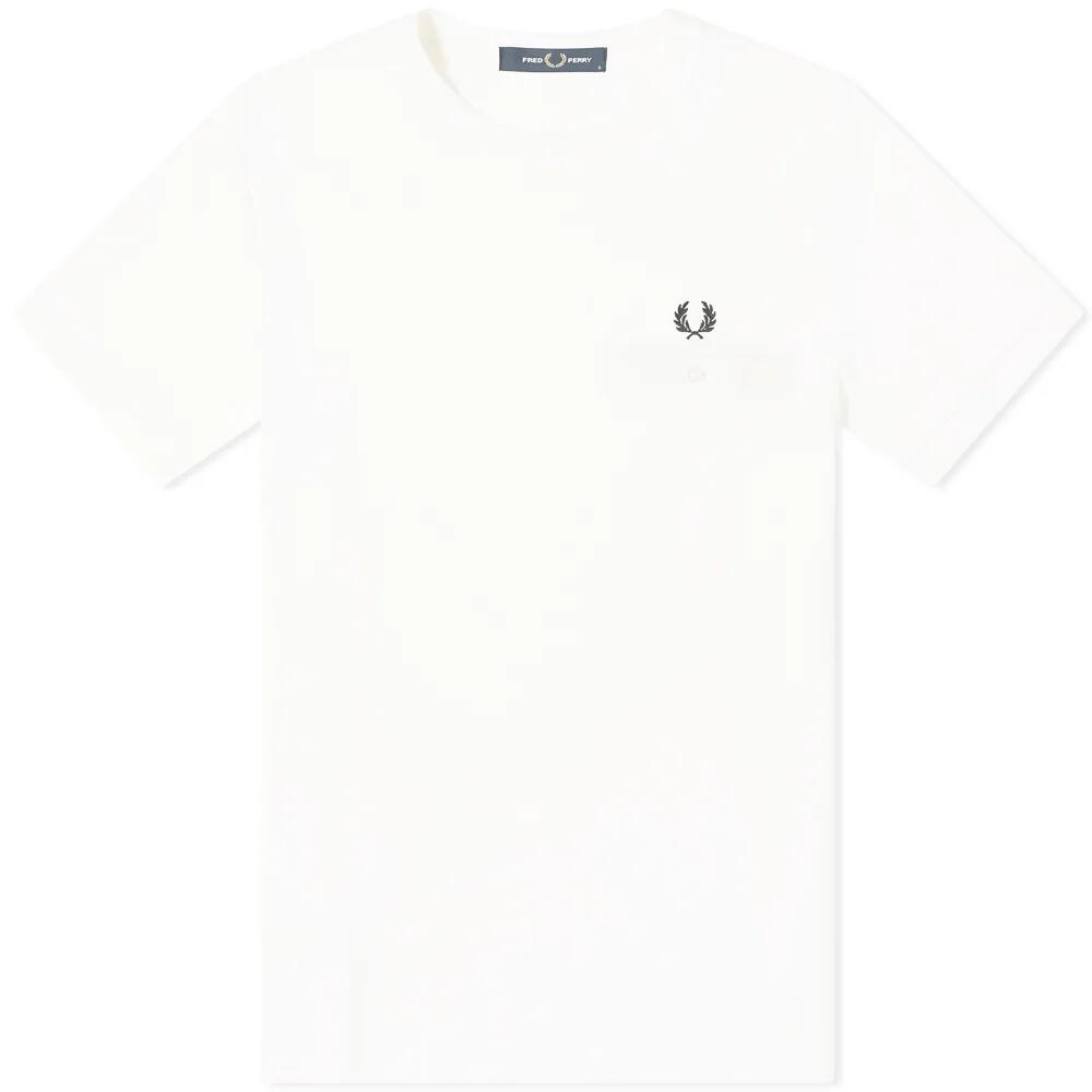 Fred Perry Men's Pique Pocket T-Shirt in Snow White Cover