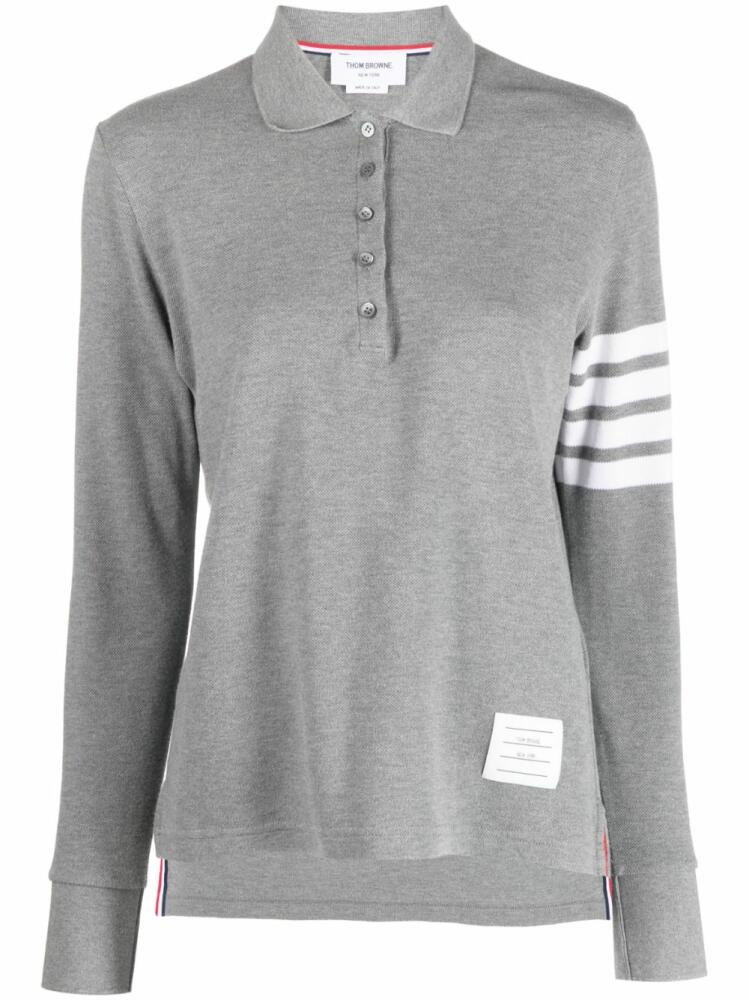 Thom Browne 4-Bar long-sleeved polo shirt - Grey Cover