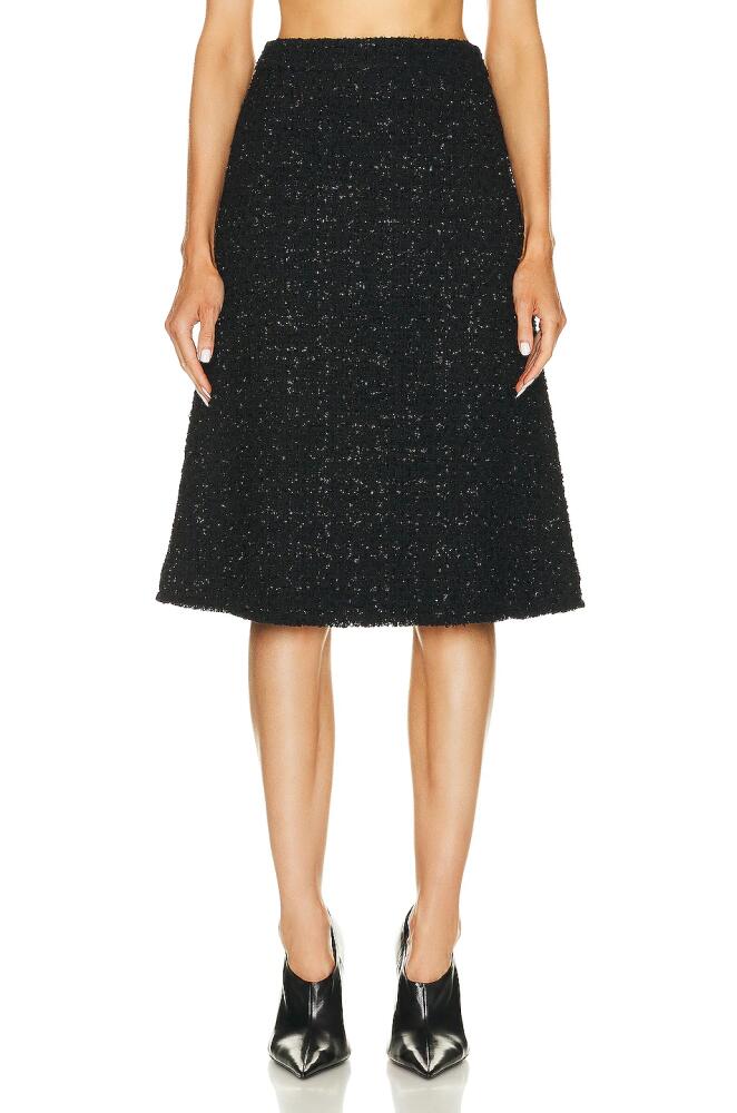 Balenciaga Tweed Midi Skirt in Black Cover