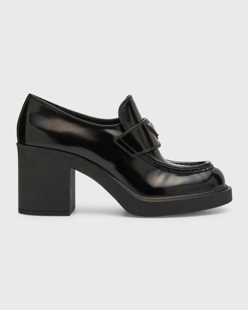 Prada Chocolate Flow Heeled Loafers Cover