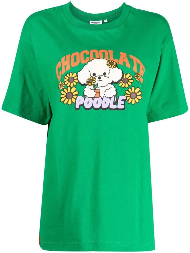 CHOCOOLATE Chocoolate Poodle print T-shirt - Green Cover