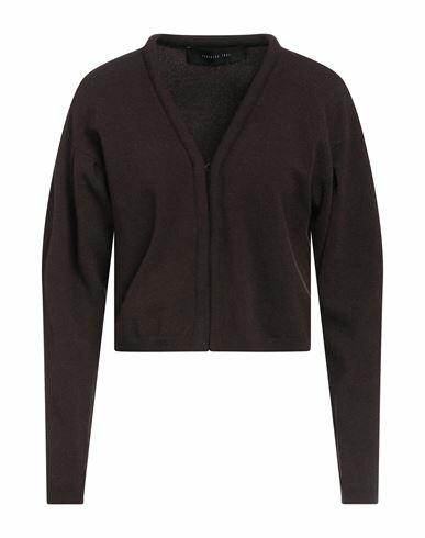 Federica Tosi Woman Cardigan Dark brown Wool, Cashmere, Polyamide Cover