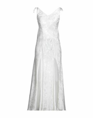 La Semaine Paris Woman Maxi dress White Viscose, Cotton Cover