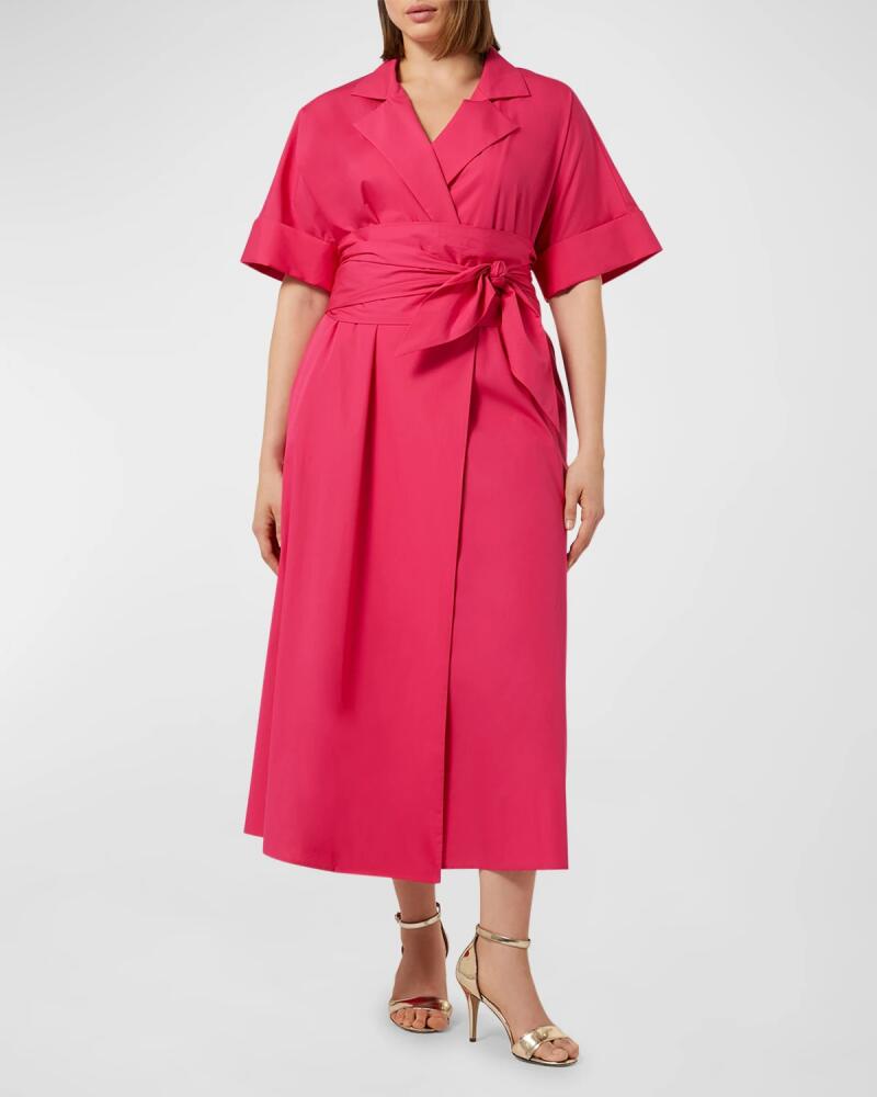 Marina Rinaldi Plus Size Ginosa Belted Cotton Maxi Shirtdress Cover