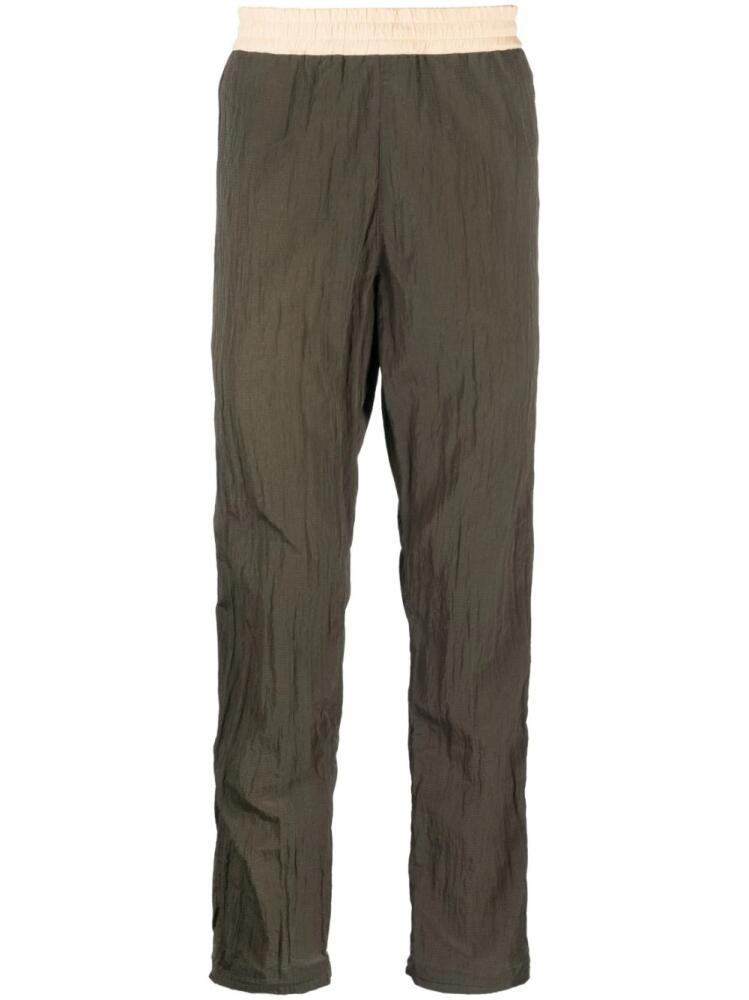 RANRA elasticated-waistband straight-leg trousers - Green Cover