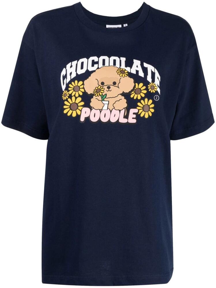 CHOCOOLATE Chocoolate Poodle print T-shirt - Blue Cover