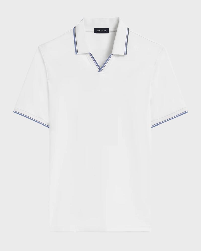 Bugatchi Men's Polo Shirt with Johnny Collar Cover