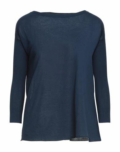 Rossopuro Woman Sweater Navy blue Cotton Cover