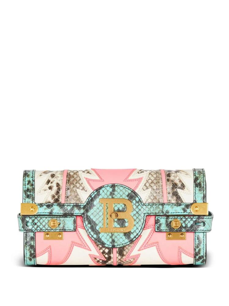 Balmain B-Buzz 23 patchwork clutch bag - Pink Cover