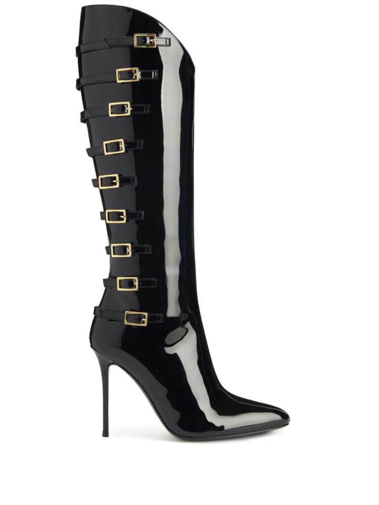 Giuseppe Zanotti Patthi 105mm patent boots - Black Cover