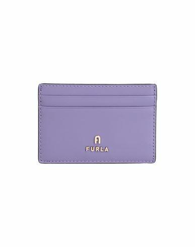 Furla Woman Document holder Light purple Calfskin Cover