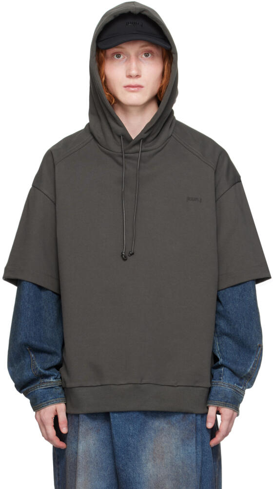 Juun.J Gray Dual-Sleeve Hoodie Cover