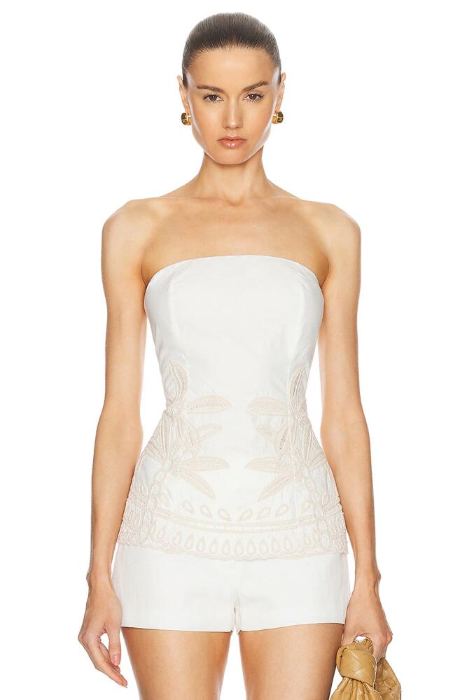 HEMANT AND NANDITA Ari Strapless Top in White Cover