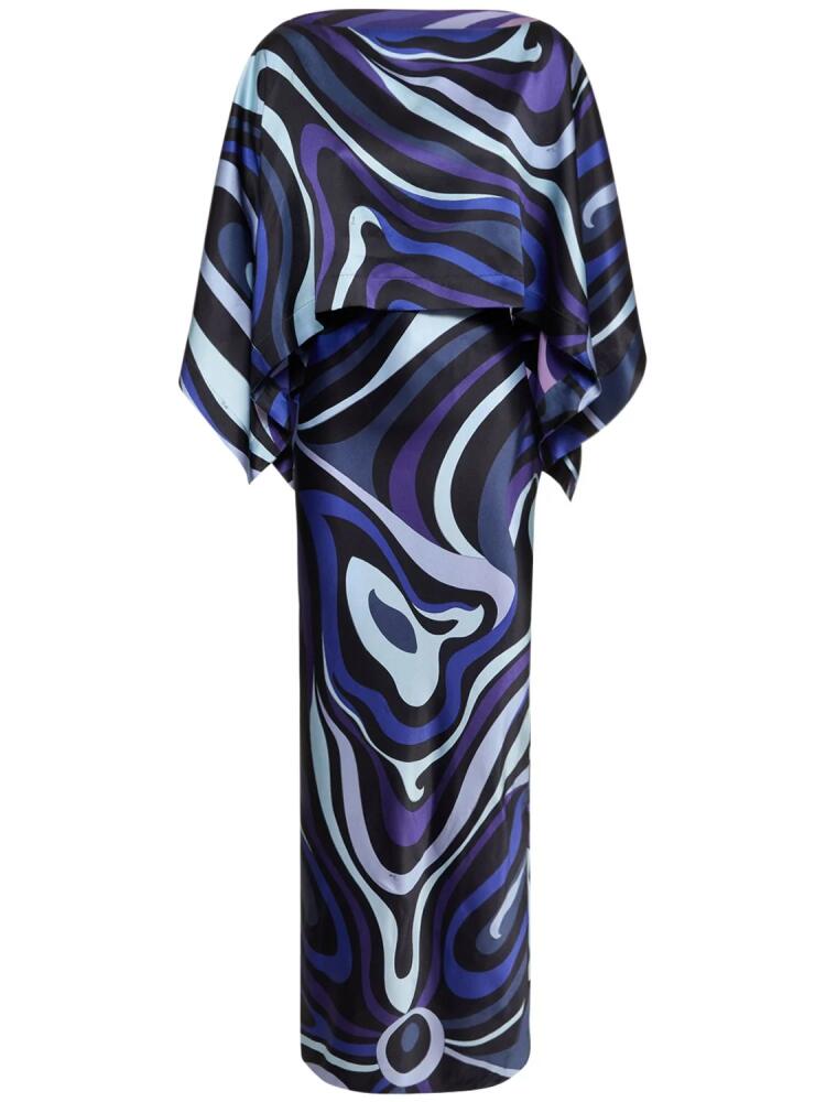 PUCCI Marmo Printed Silk Twill Long Dress Cover