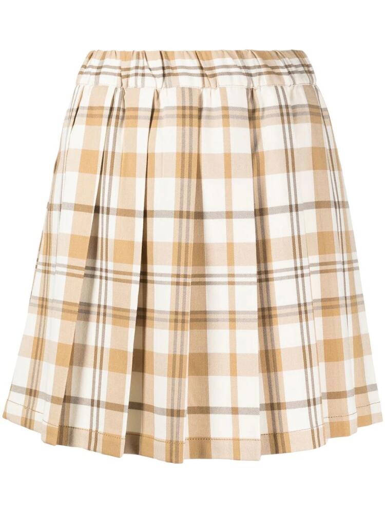 CHOCOOLATE tartan-print flared mini skirt - Brown Cover