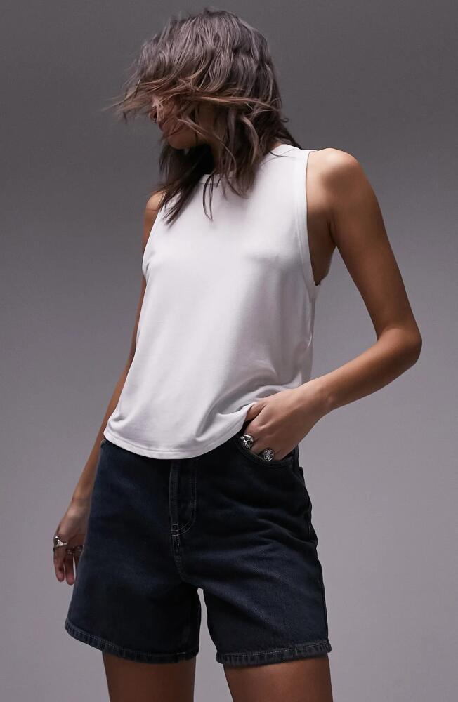 Topshop Loose Jersey Tank in White Cover