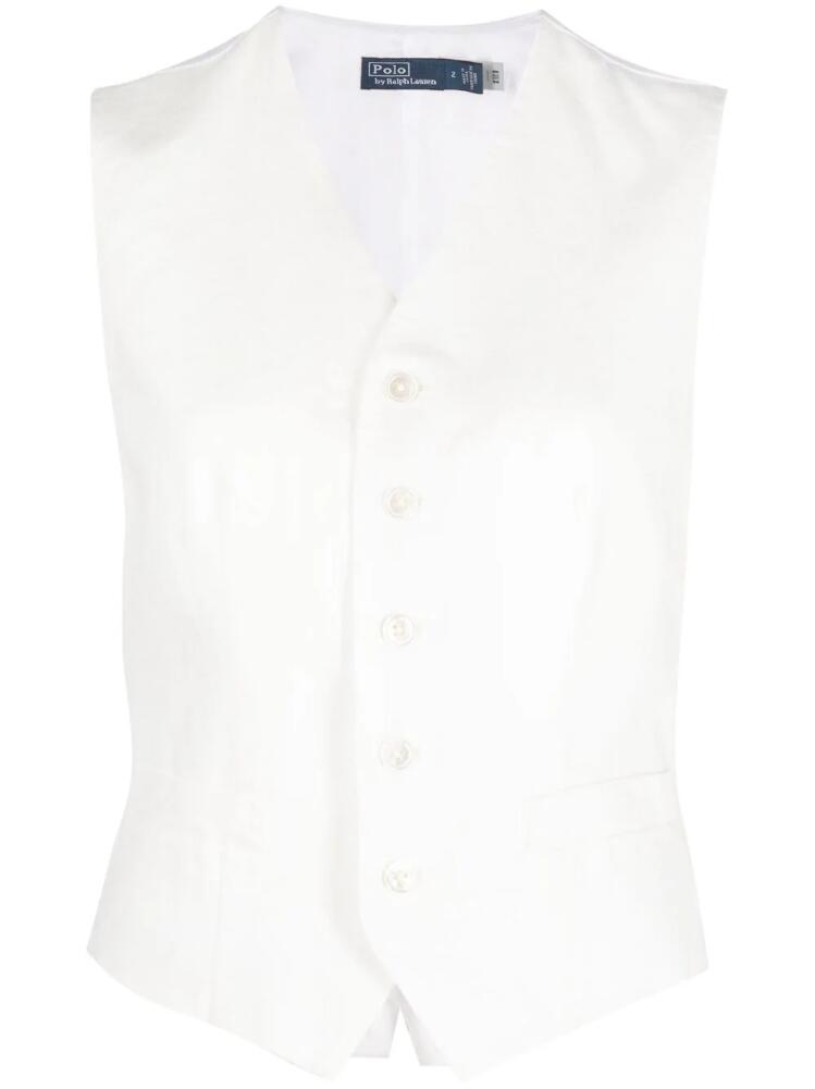 Polo Ralph Lauren V-neck linen waistcoat - White Cover