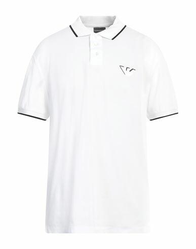 Emporio Armani Man Polo shirt White Cotton, Elastane Cover