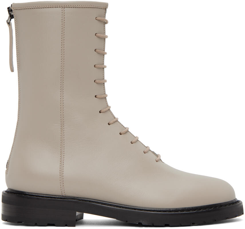 Legres Beige Leather Combat Boots Cover