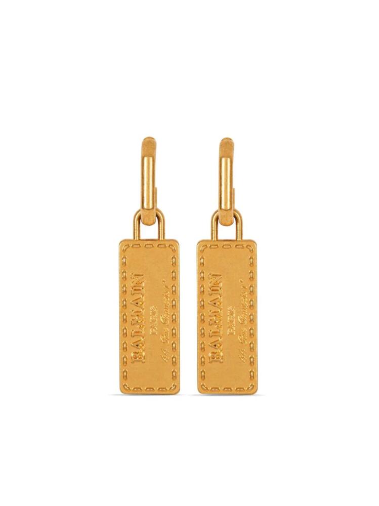 Balmain Signature pendant earrings - Gold Cover