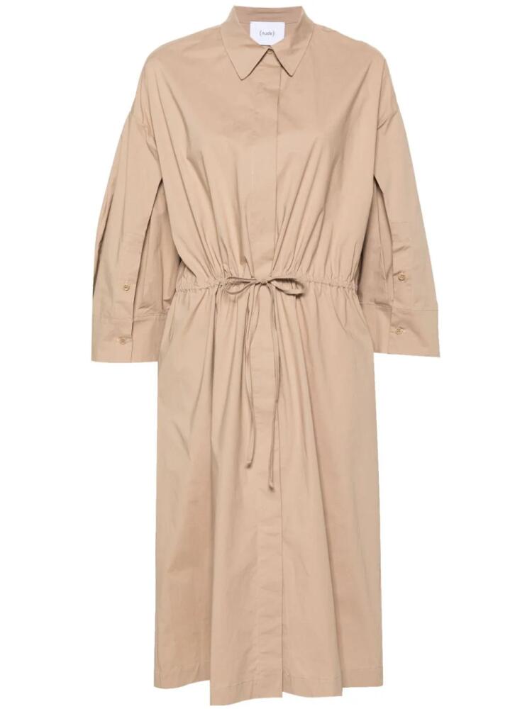 Nude poplin midi shirt dress - Neutrals Cover